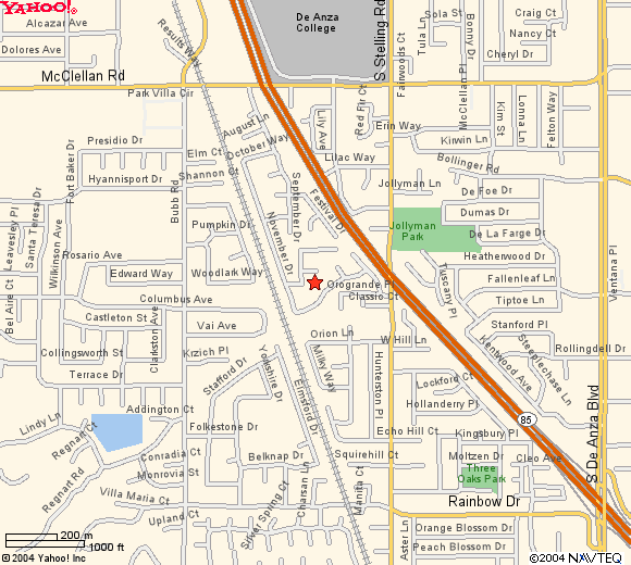 Google Map image for November Drive, Cupertino, California